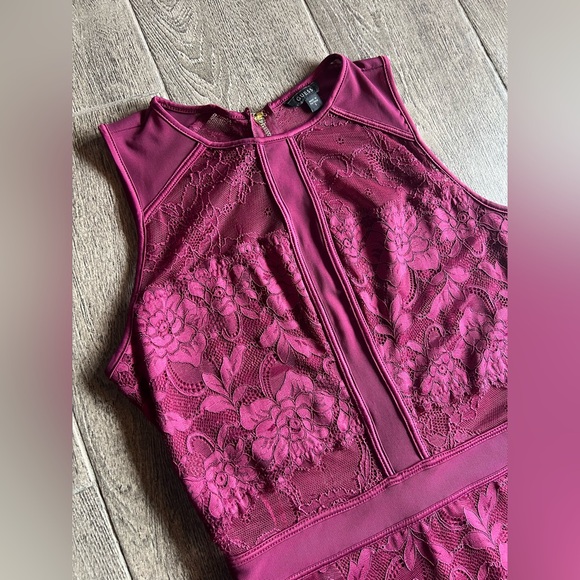 GUESS Magenta Lace Cocktail Dress | Size Small - Picture 4 of 8